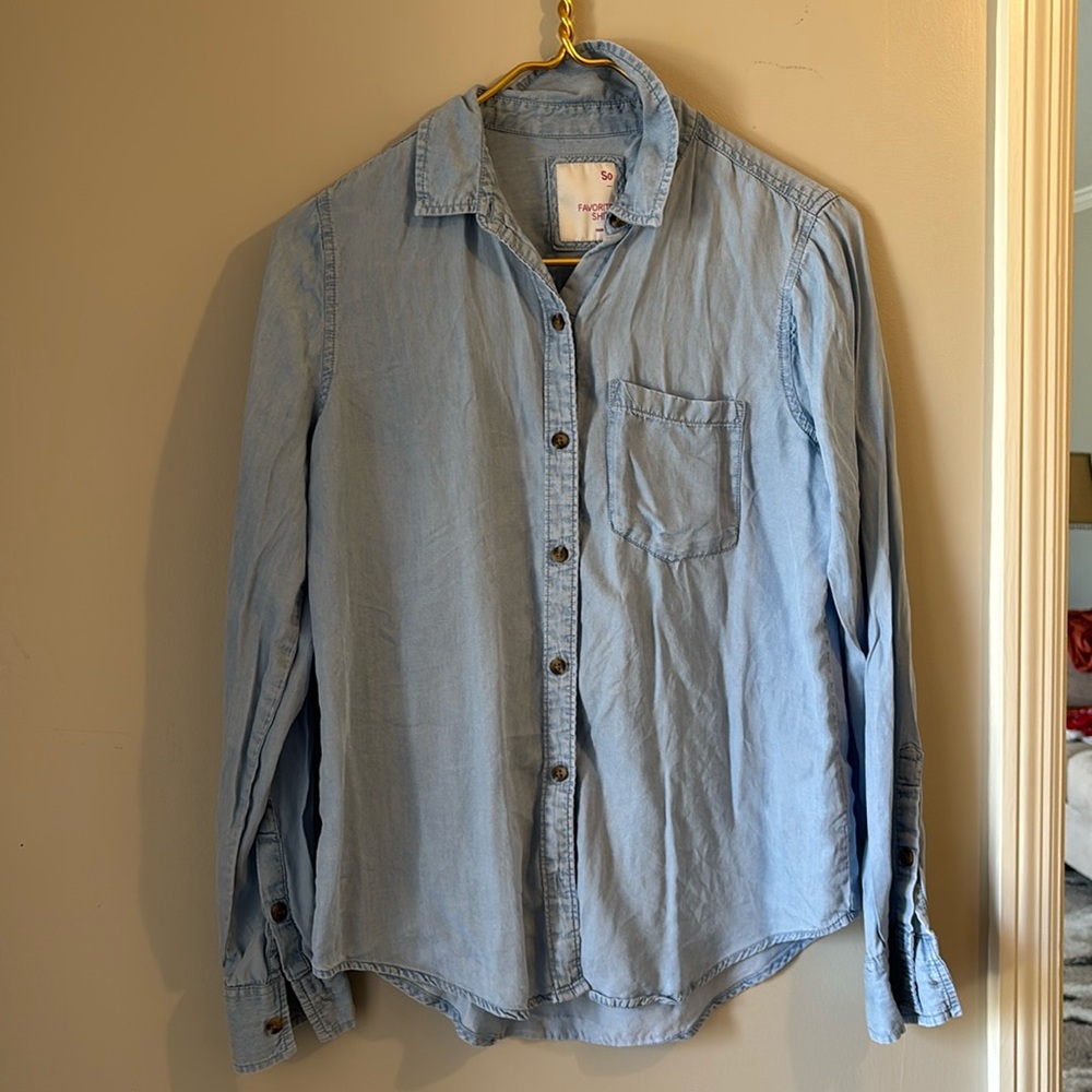 JEAN BLOUSE, SIZE SMALL, GOOD CONDITION